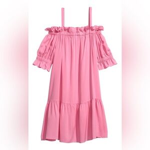 H&M Pink Off-Shoulder Midi Dress
